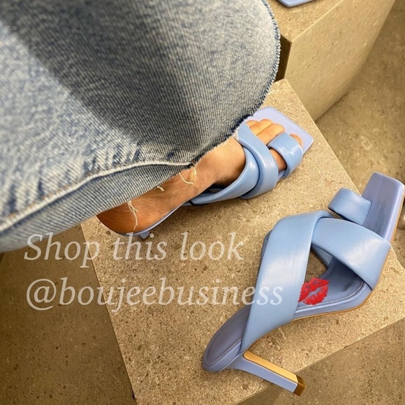 ZARA Padded Heeled Soft Leather Sandals - Picture 11 of 12